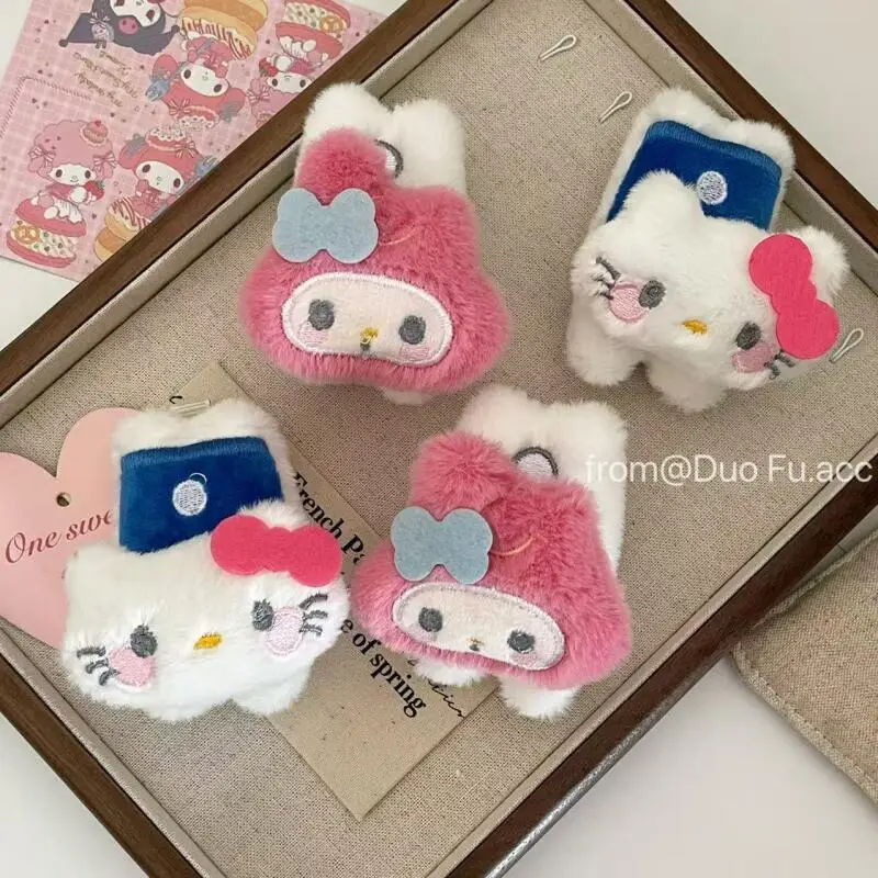 Horquilla Kawaii Sanrio Hello Kitty My Melody, dibujos animados, creativa, dulce y encantadora flequillo, Clip LATERAL, tocado versátil, regalo de cumpleaños para niña