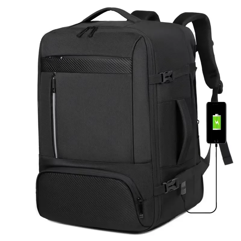 Expandable Laptop Backpack for Men Business Travel Commuter Bag with Shoe Compartment Waterproof USB Charging Port Wet Dry