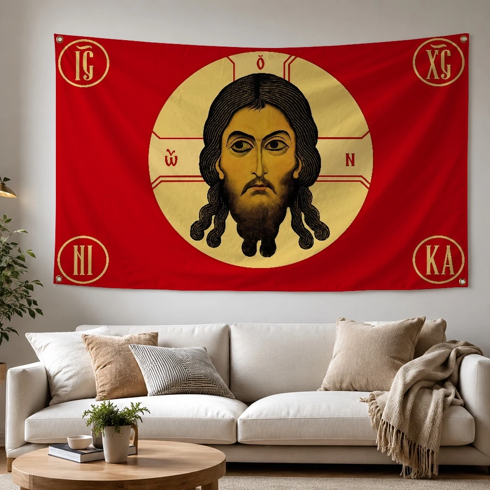 Jesus Christ Religion Faith Face Outdoor Flag for Home Camping Party Club Decor Garden Yard Wall Hanging Banner