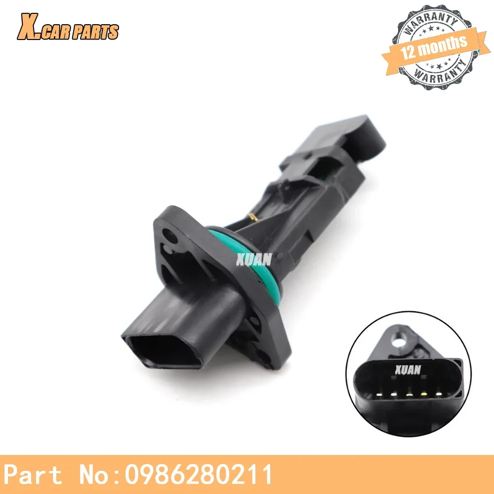 0986280211 Mass Air Flow Meters Sensor For Audi A3 S3 quattro TT Roadster 1.8 T 0280218034 F00C262040 06A906461E 06A906461EX