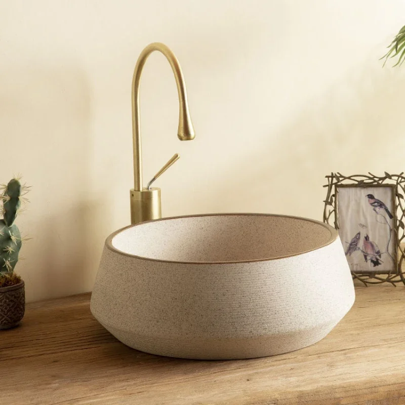 On-stage basin Ceramic basin Bathroom wash basin Separate household outdoor washbasin