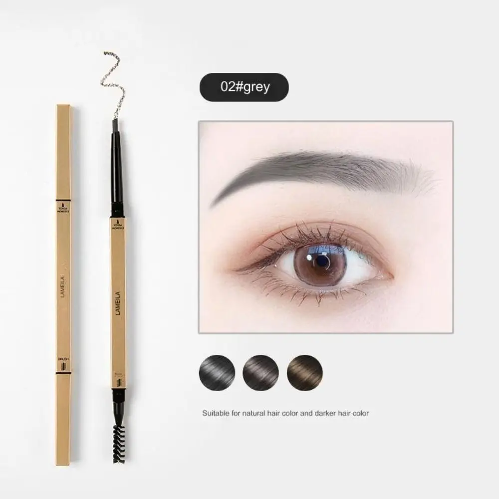 Double Head Eyebrow Pencil With Brush Smooth Waterproof Eyebrow Stick Sweatproof Eyebrow Powder Eyebrow Pen