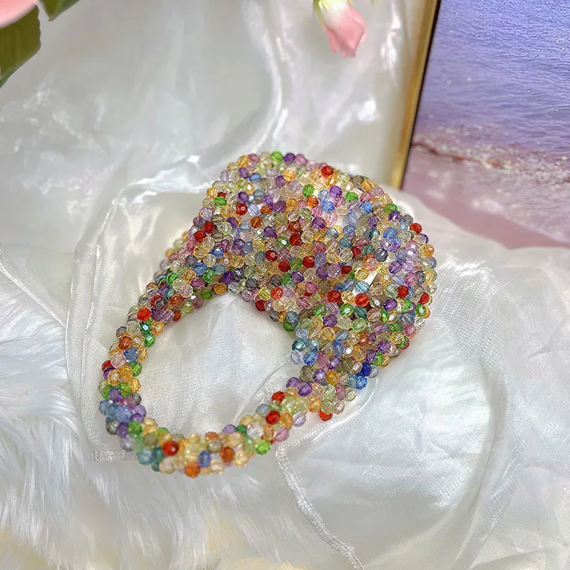 

Handmade Bead Bucket Bag Handbag Shoulder Acryli Beads 2025 Clutch Purse Beading Evening Bag For Wedding Party Summer Beach Bag