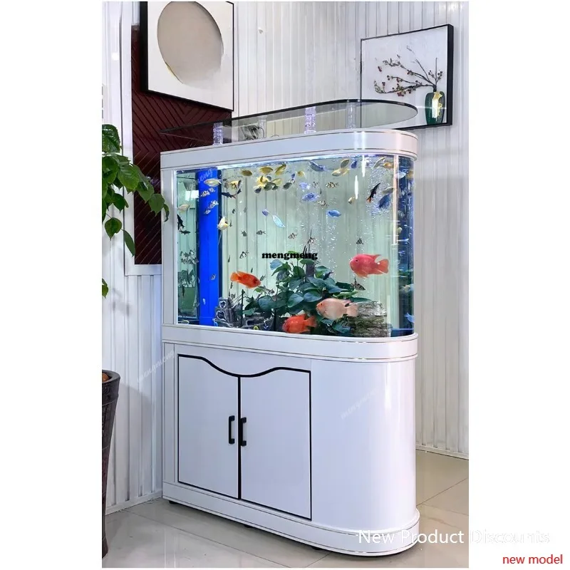 

C6601 Bottom filter ecological fish tank living room glass tank medium aquarium water-free partition shoe cabinet