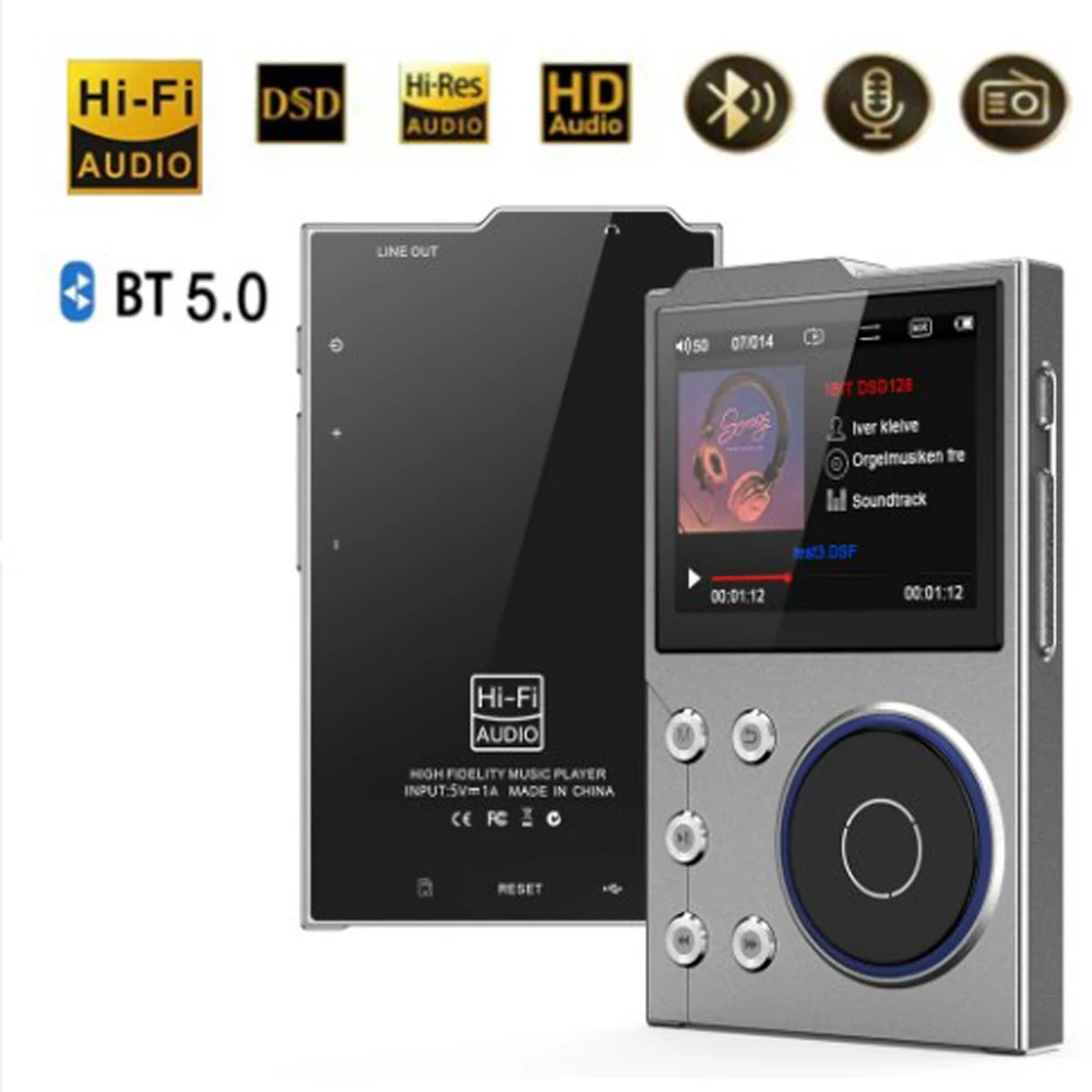 Portable Hi-Fi Digital Audio Music Player MP3 Player Lossless DSD High Definition Built In 16GB Memory For Walkman Up to128GB