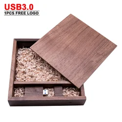 New Creativity Wooden Photo Album Box USB 3.0 Flash Pendrive Engraved Logo Wedding Memory Photography Studio free custom logo