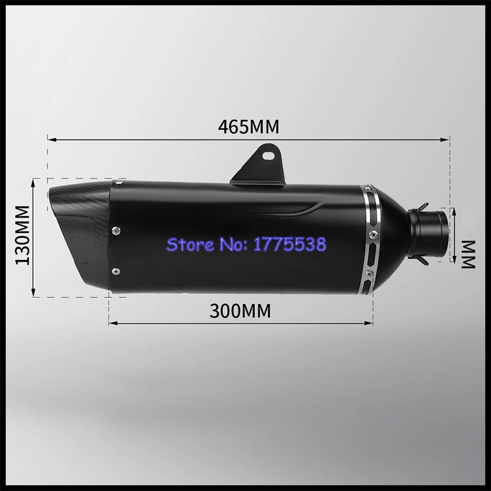 51mm Universal Motorcycle Exhaust for DUKE 390 CRF1000L CRF1100L MT07 MT09 TMAX 530 560 NVX155 PCX125 Z900RS Z1000 FZ1 R1 GSR750 image 2