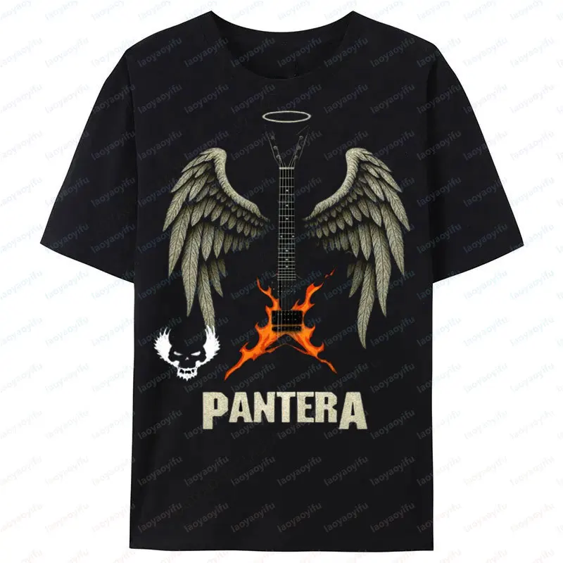 Camisetas de la banda Pantera Pandora, camiseta vintage de manga corta de Terrence Lee, moda popular, camiseta de banda de rock para hombre