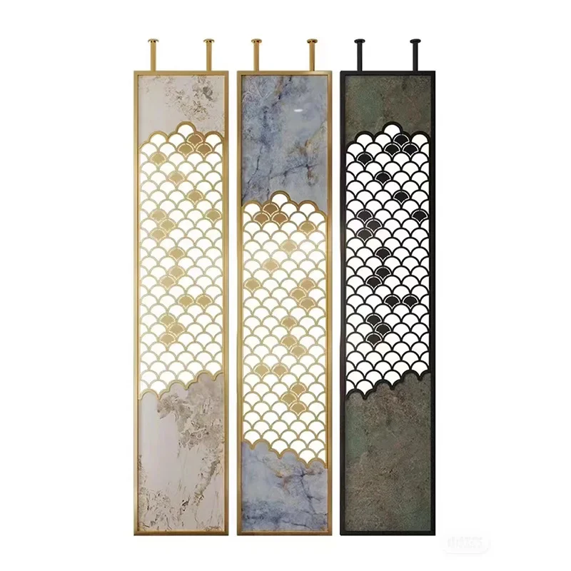 

Cross-border hotel villa hollow entrance partition stainless steel plus aluminum screen new Chinese stainless steel screen