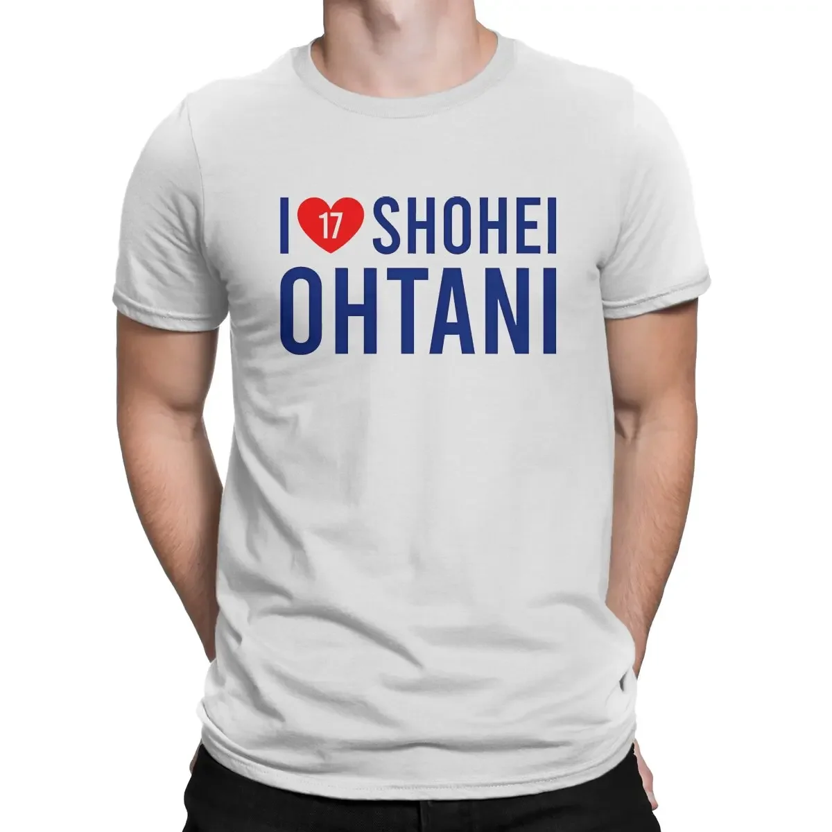 I Love Shohei Ohtani 17 T Shirts Men's  Pure Cotton Leisure T-Shirt Crewneck Shohei Ohtani Tees Short Sleeve Tops Gift Idea