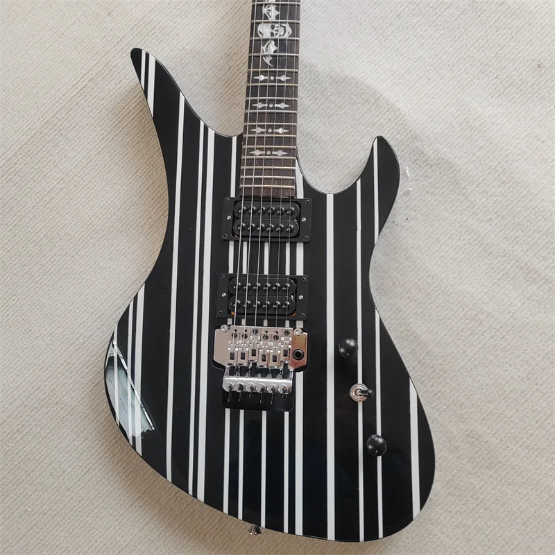 

6-струнная электрогитара специальной формы с лентой, профессиональная игра, удобный гриф на складе, бесплатная доставка