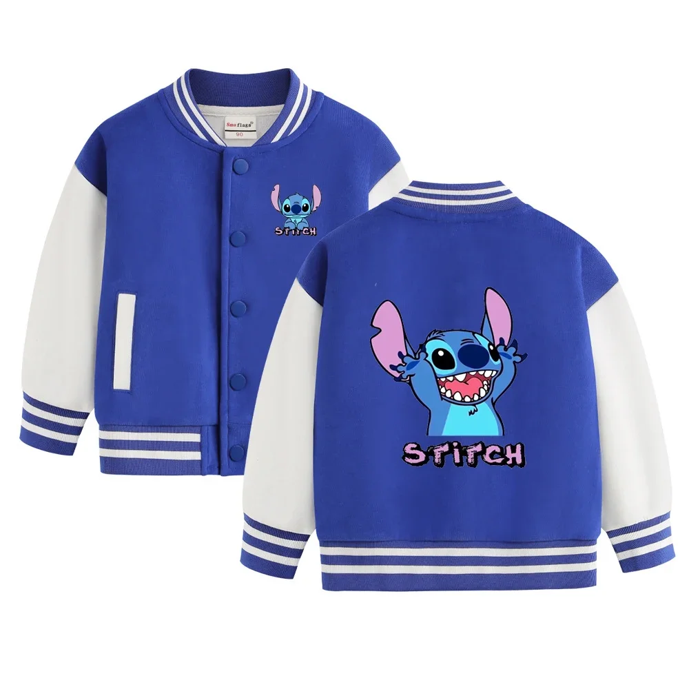 Kids Super Mario Stitch Baseball Uniform for Children Anime Cartoon Fashion Jacket Boys Girls Spring Autumn Casual Cotton Coat