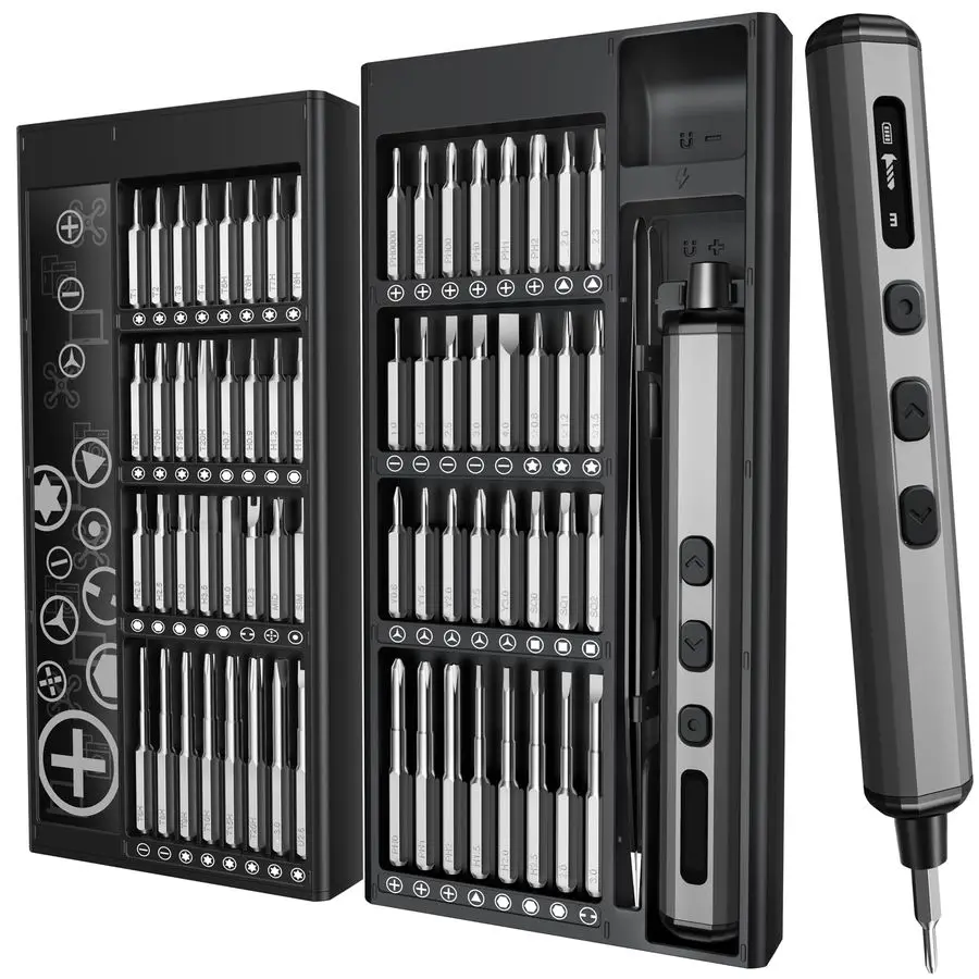 

Мини-электрическая отвертка в 1, набор прецизионных магнитных отверток с дисплеем крутящего момента уровня заряда батареи 5, ремонт силовых отверток