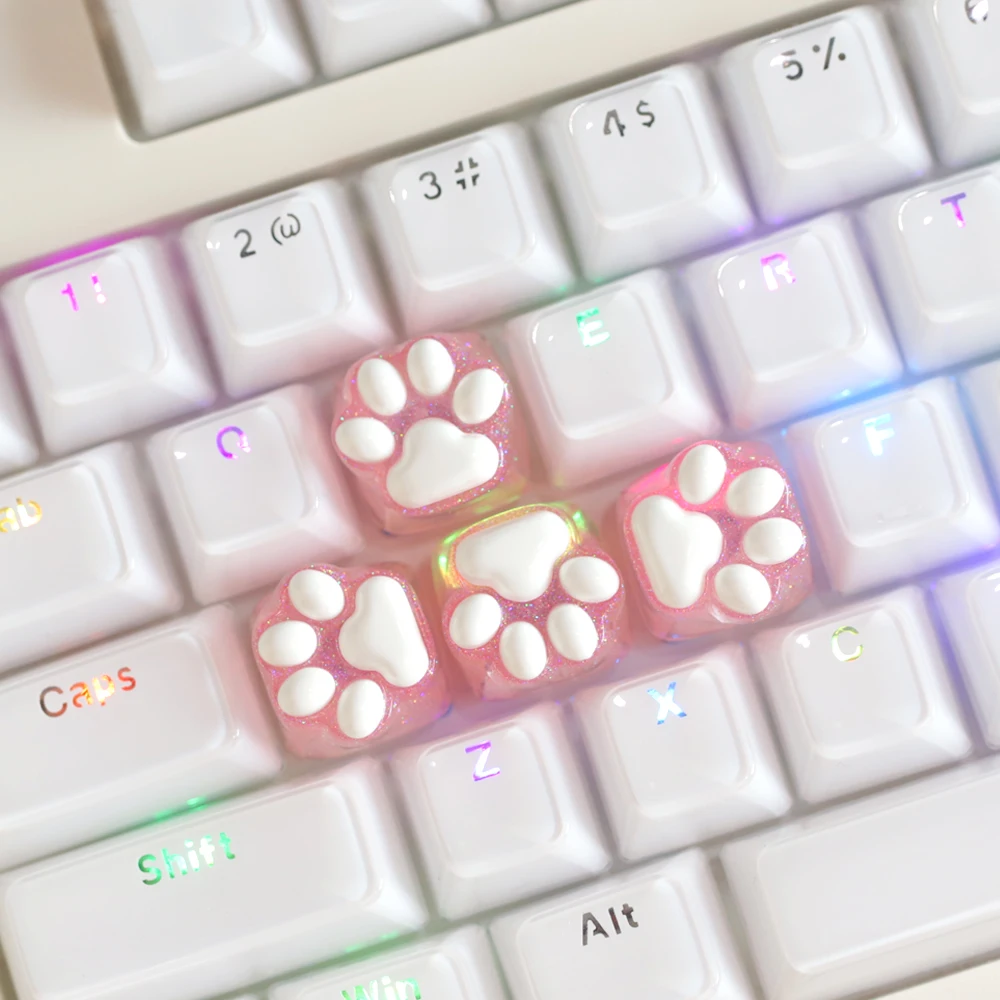 Mechanical Keyboard Resin Keycaps Personalized Cat Claw Keycap DIY MX-switch Mechanical Keyboard WASD Game Keycaps Birthday Gift