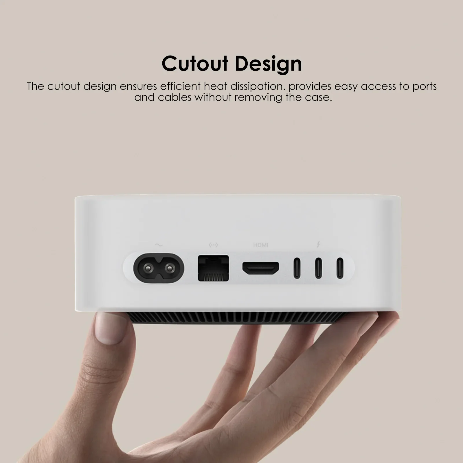 

LL668 For Mac Mini M4 / M4 Pro 2024 Silicone Protective Cover Precise Opening Skin Anti-fall Case for Mac Mini Case Accessory
