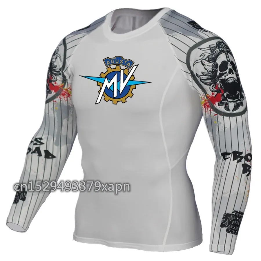 MV Agusta printing Men Fitness Long Sleeves T Shirt Men Bodybuilding Skin Tight Thermal Compression Shirts MMA Workout