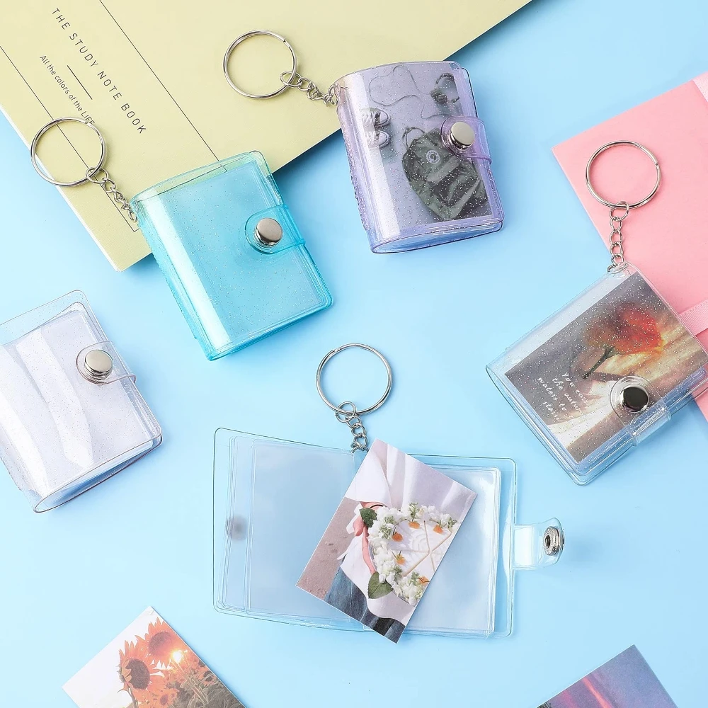 2-inch Mini Album Valentine's Day Photo Storage with Keychain Pocket Picture Valentine's Day Gift Wedding Keychain