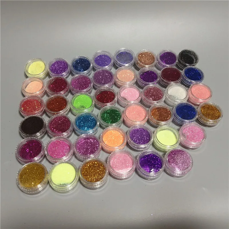 

45 Color Sparkling Laser Glitter Nail Powder Holographic Reflective Nail Glitter Dust Super Bright Fine Shiny Chrome Pigment
