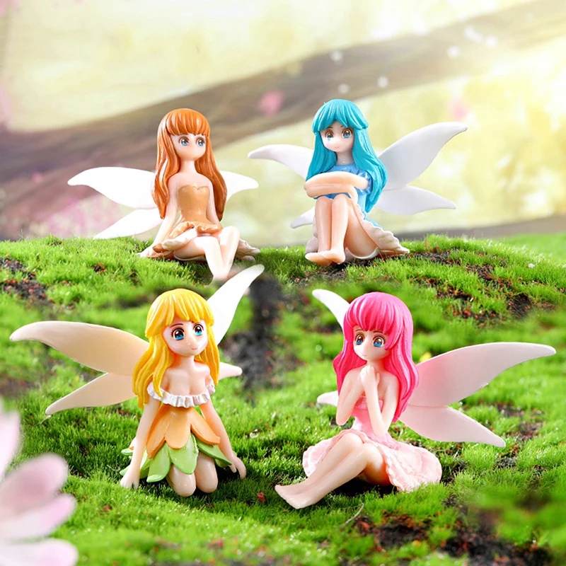 1 Piece Of Miniature Garden Fairies Figurines Resin Mini Fairy Statue Figure Fairy Garden Ornaments Decorations Accessories