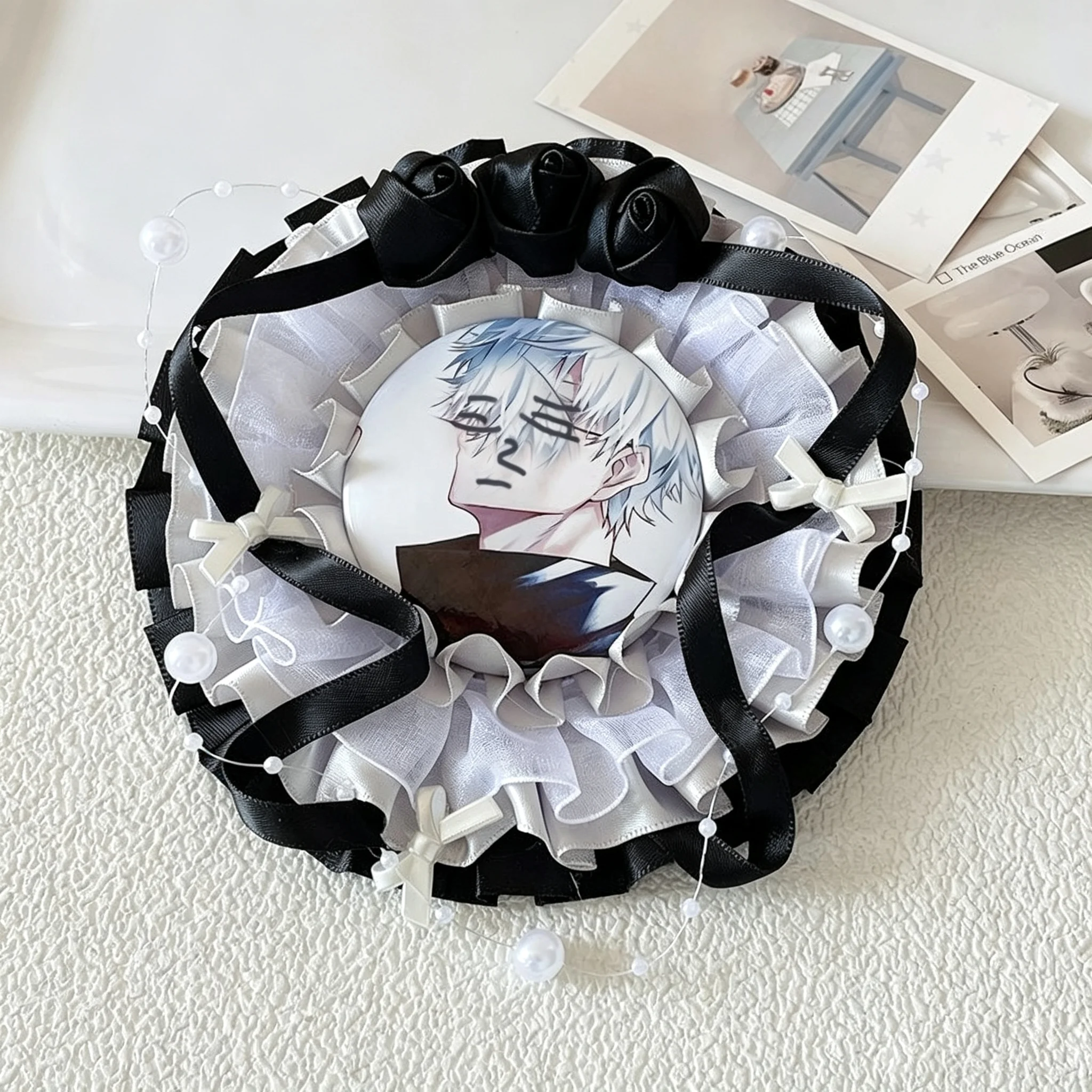 Cute Artistic Round Badge Holder, Creative Handmade DIY Anime Cartoon Character Merchandise Badge, Celebrity Idol Support Badge, Display Stand, Storage Decoration, Badge Holder, Display Piece, Back-To-School Season, Graduation Season, Halloween, Easter, Holiday Gifts, Lolita Creative Small Items, Gumi Goods, Itabag, Itaboard, Materials, Accessories, Badge Holder