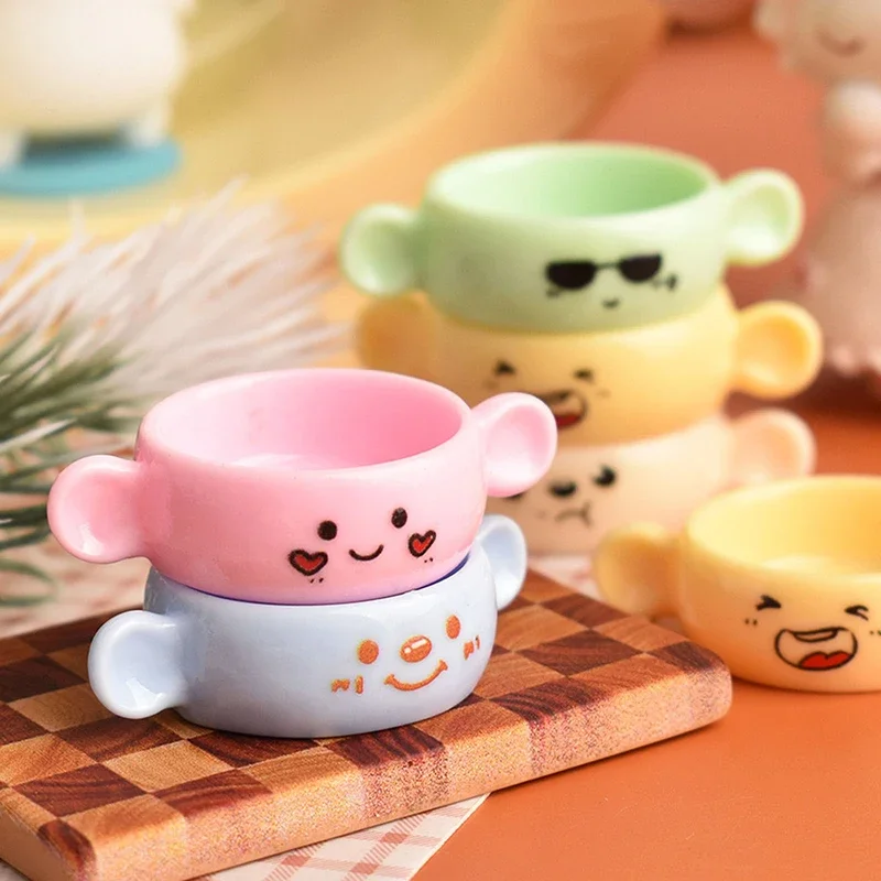 

5PCS Simulation Miniature Expression Pot DIY Cream Glue Resin Jewelry Accessories Material Handmade Dollhouse Scene Decoration