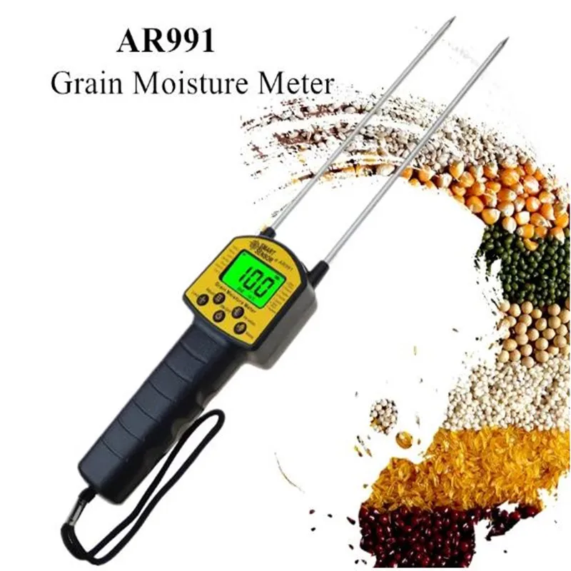 New Digital Moisture Meter Cereal Moisture Meter AR991 Smart Sensor For Use In Corn Wheat Rice Grains Wheat Flour Monkfish Seed