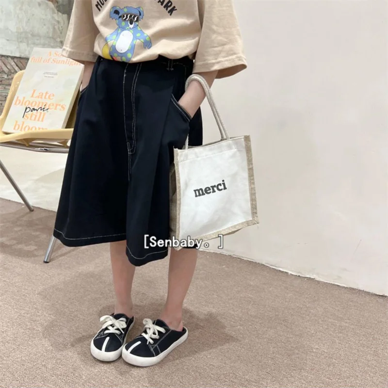 

Высококачественные новые брюки для девочек, весенне-летние детские универсальные широкие брюки в западном стиле, повседневные свободные шорты, индивидуальные брюки-кюлоты