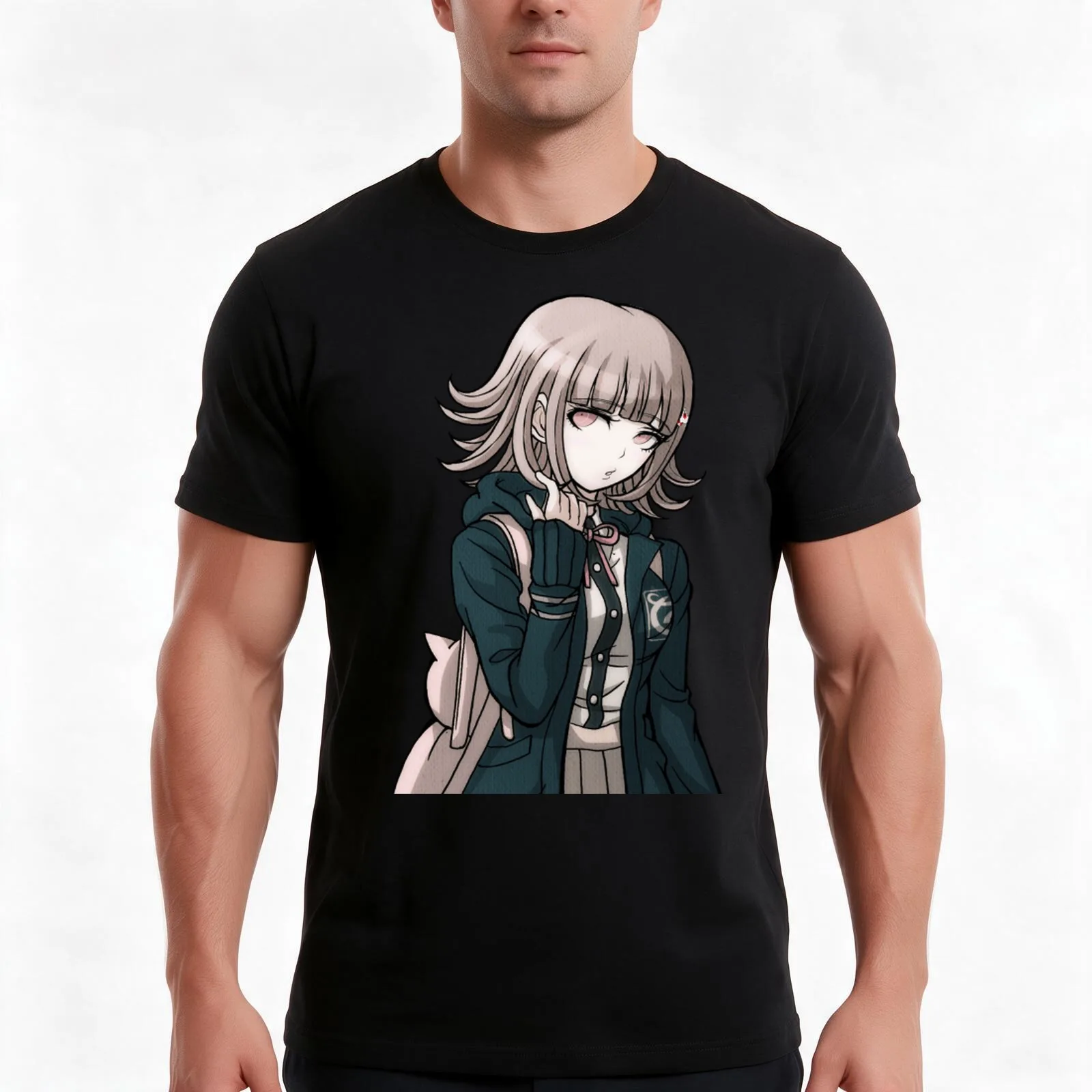 Chiaki Nanami Cute T-Shirt Summer Casual Cotton Tee Oversized Streetwear Tops Vintage Graphic Print Loose Fit Short Sleeve