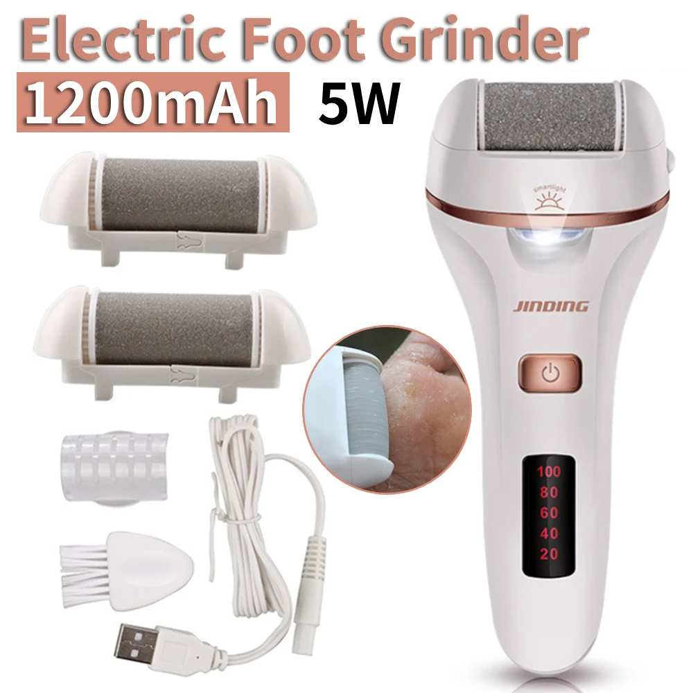 Electric Foot File Grinder Dead Dry Skin Callus Remover Rechargeable Feet Pedicure Tool Foot Care Tools for Hard Cracked Clean