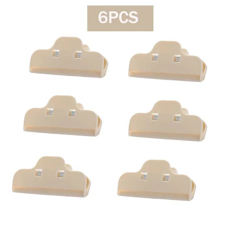 6 Buah Klip Tas Chip, Penyimpanan Dapur Besar Portabel Klip Tas Penyegel Makanan Ringan Alat Plastik Penjepit Penyegel untuk Tas