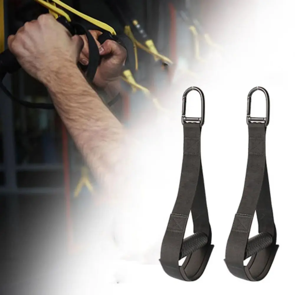 

1pair Ergonomic Exercise Handles Grips Fits The Palm Rubber Grip Resistance Bands Grip Exercise Stable Gym Equipment Pull Rope