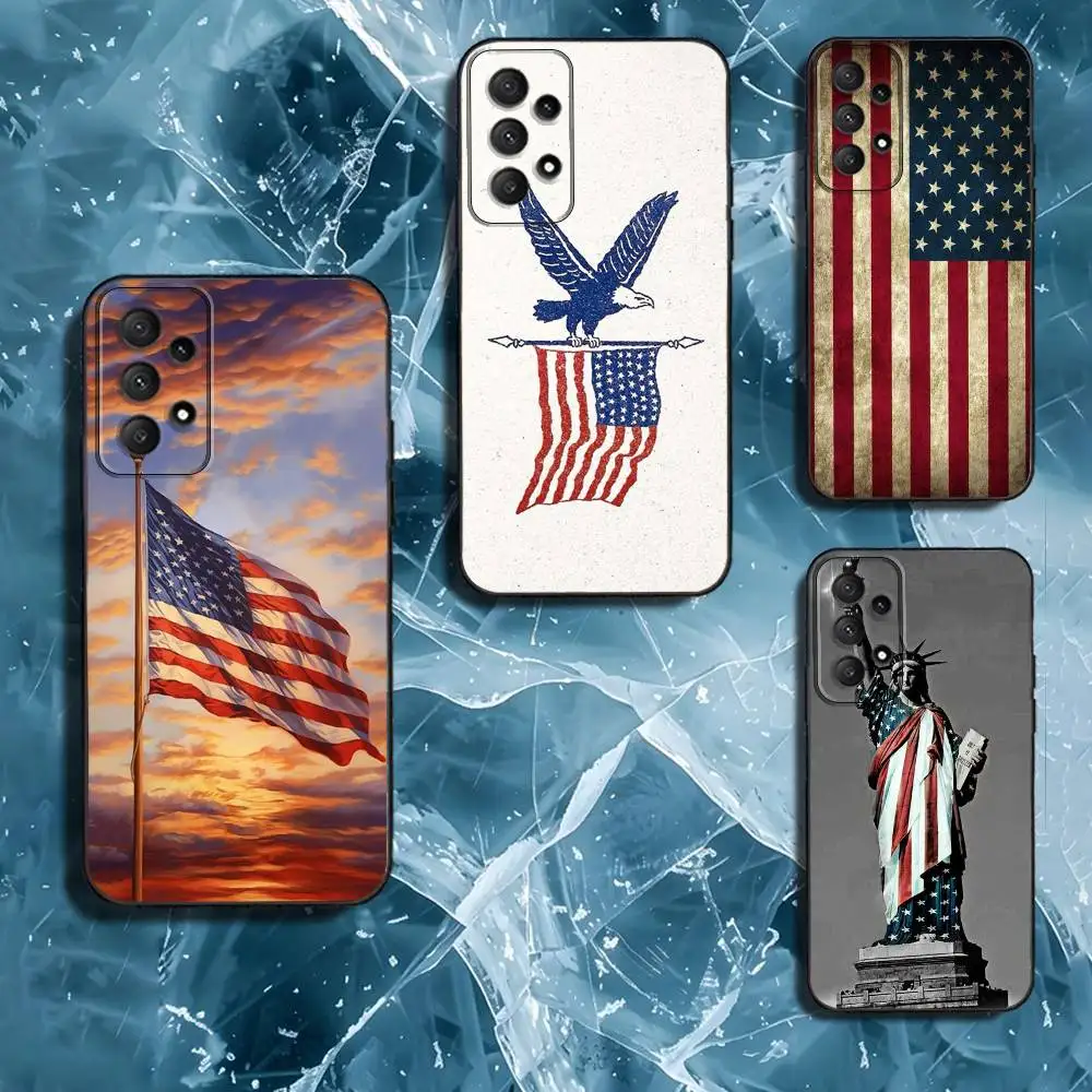 

A-American f-flag-es Phone Case For Samsung Galaxy A13,A21s,A22,A31,A32,A52,A53,A71,A80,Soft Black Shell
