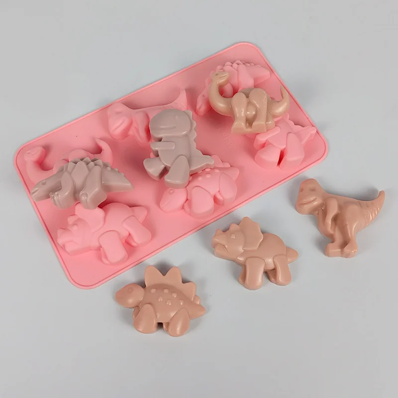 Aomily 6 Kinds Dinosaur Silicone Mold Fondant Mold Cake Decorating Tool Chocolate Mould DIY Baking Candy Soap Maker Mousse Mould