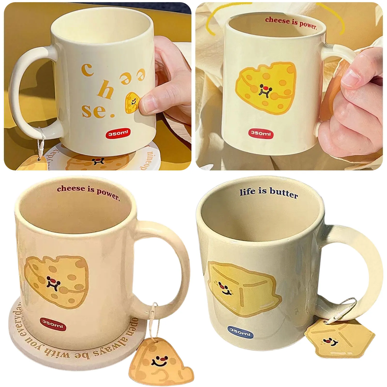 

Ceramic Mugs Coffee Cups Drinkware Lovely Baking Dessert Breakfast Milk Cup Funny Cute Cartoon Mug With Handle For Kitchen Home