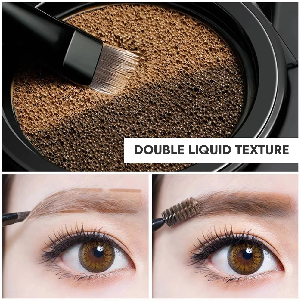 Coussin d'air professionnel bicolore, poudre à sourcils, imperméable, longue durée, crème pour les yeux, ensemble de mise en forme du joint des sourcils