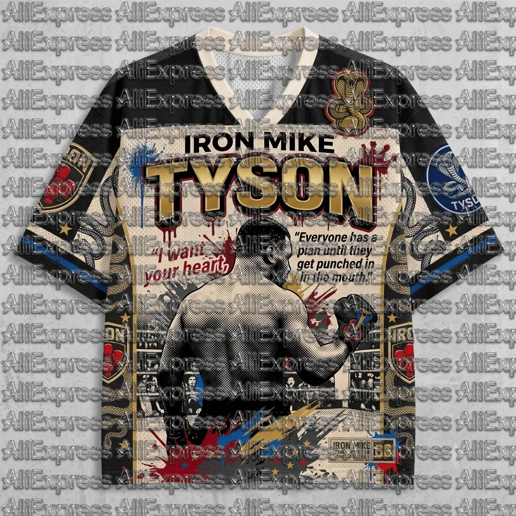 2026 Popular 80s Themed Sports Fashion Short Sleeved V-neck Mesh Streetwear Retro Band Movie Game Fan Gift T-shirt