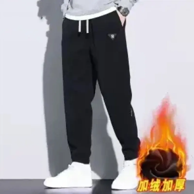 

Зимние новые стильные теплые бархатные утолщенные вельветовые спортивные штаны, мужские спортивные штаны, повседневные универсальные брюки