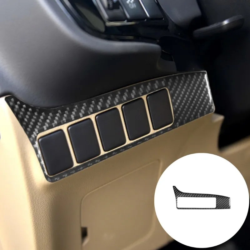 

For Mitsubishi Outlander 2014-2016 Without Navigation System Car Interior Driver Side buttons Frame Carbon Fiber Sticker