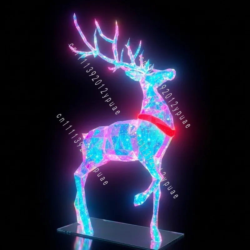 Color Changing Reindeer Christmas Decoration Commercial Xmas Ornament for Mall Window Shop and Party Display