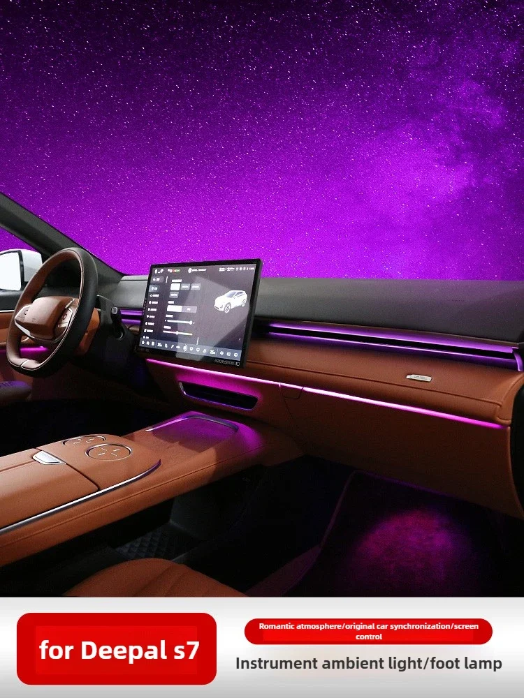 For Changan Deepal S07 S7 2023-2026 Car Dashboard Ambient Light Welcome Foot Socket Lights Central Control Atmosphere Lamp