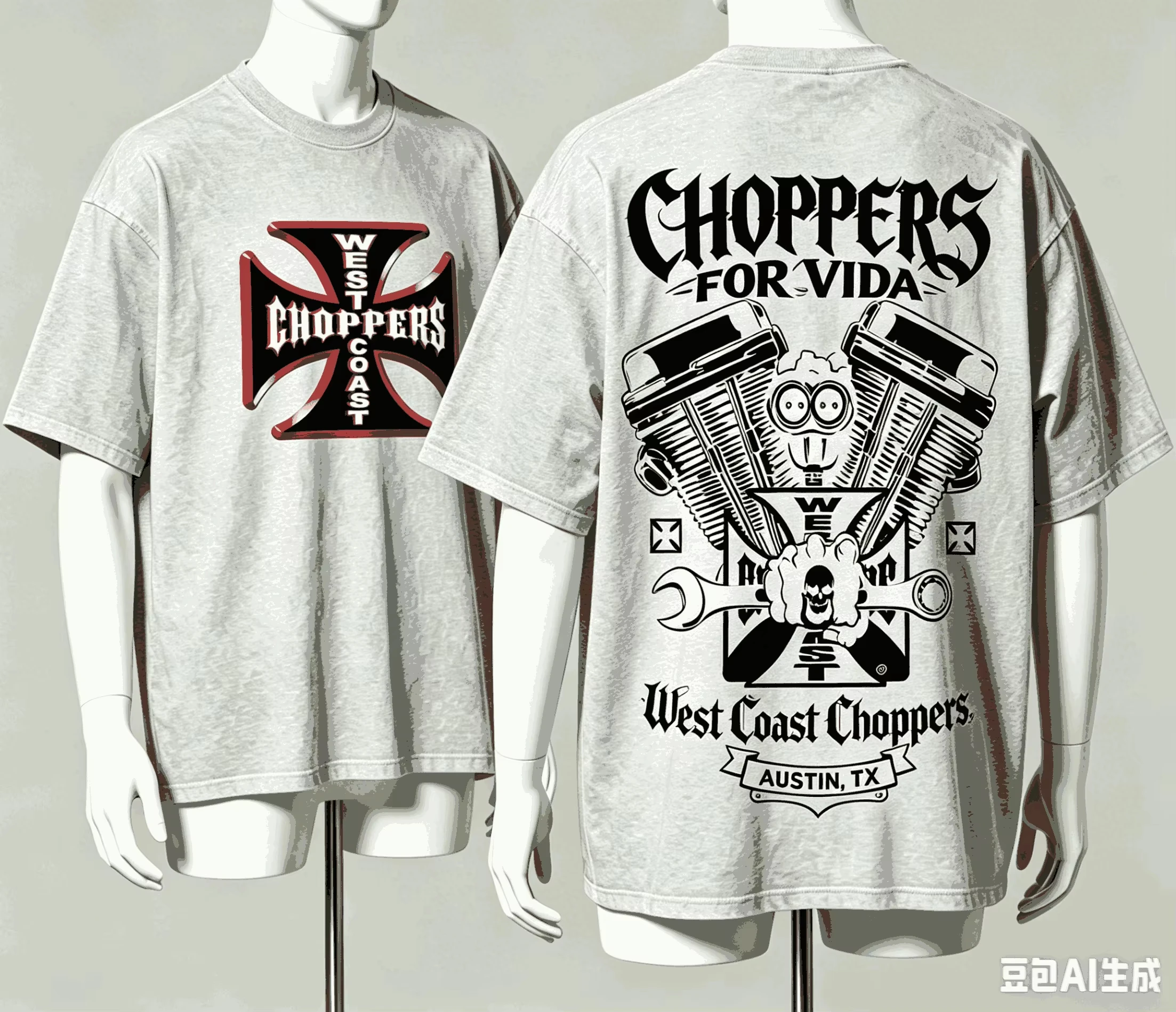 West Coast Choppers Plus Size Streetwear Trendy Cotton Oversized Unisex New Model personality Clothes Print T-Shirt high quality
