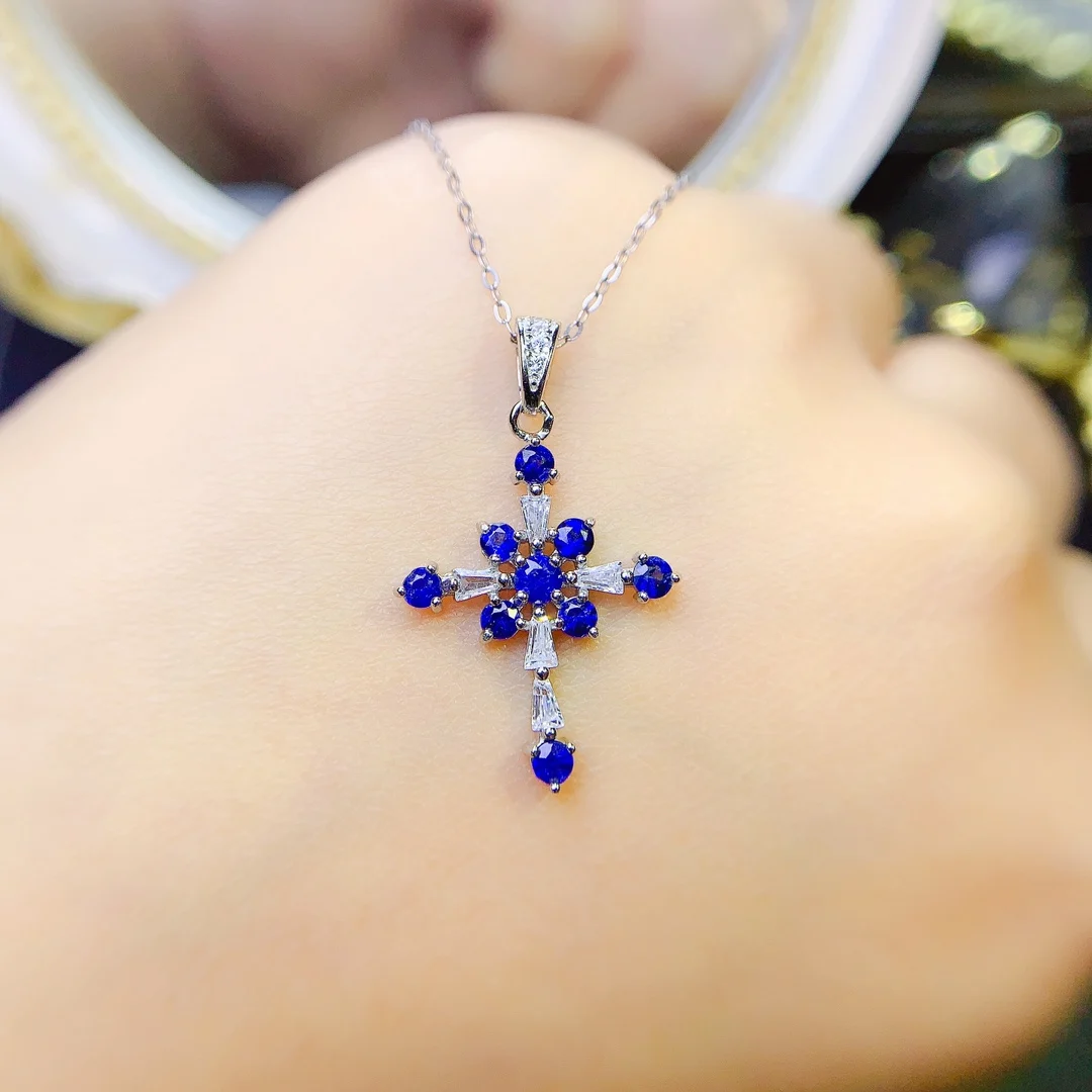 

Natural Sapphire Ruby Necklace Pendant 925 Sterling Silver Ladies Gemstone 925 Silver Free Shipping Jewelry Certified Boutique