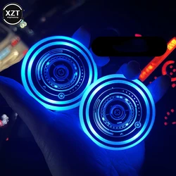 2Pcs 유니버설 7 색 USB 충전 Led 빛나는 자동차 워터 컵 코스터 홀더 자동차 인테리어 장식 분위기 라이트 코스터