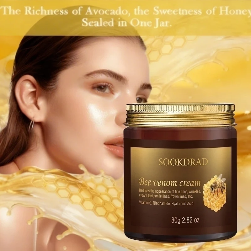 Bee Venom Cream with Vit C,Niacinamide,HA,80g, hydrates softens skin, daily care for adults all skin types