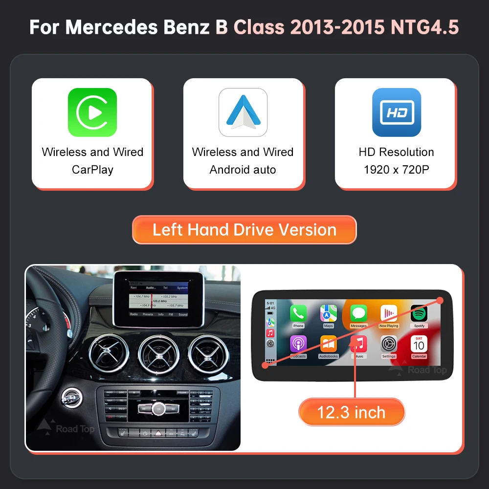 1920*720 Touchscreen Auto Multimedia Display Voor Benz A B CLA GLA W176 W463 W246 2013-2015 NTG4.5 Draadloze Carplay Android Auto