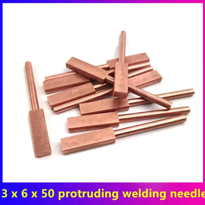 إبرة لحام مخروطية الشكل 6 × 50 × 3 أكسيد الألومنيوم النحاس 18650 بطارية ليثيوم لحام البقعة قضيب نحاسي رأس القطب الكهربائي، يتشتت #2