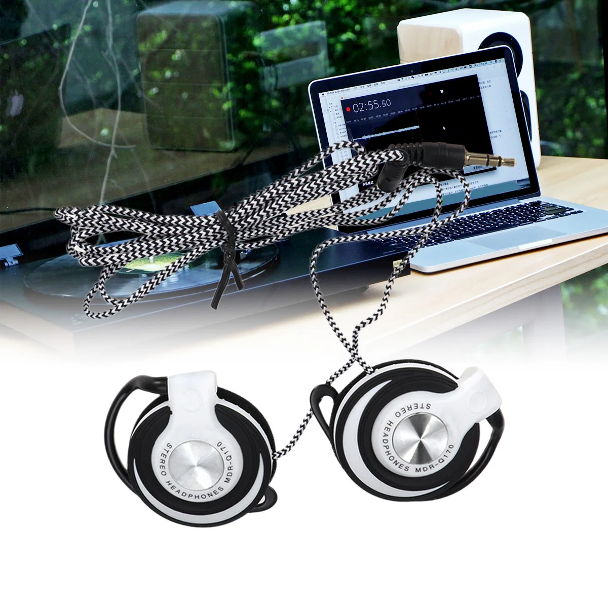 Headset Clip on Earhook Style Noise Isolating Audio Wired for Mp3 Player Computer Laptop Smartphone Comfortable All Day Wear