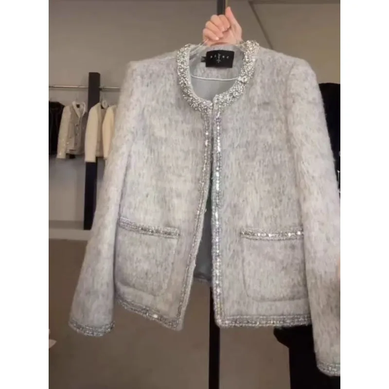 

Outerwear New High-end Grey Copy Woolen Coat Autumn Winter Is Super Beautiful Tweed Mini Fashion Coat Perfect for Women Jacket