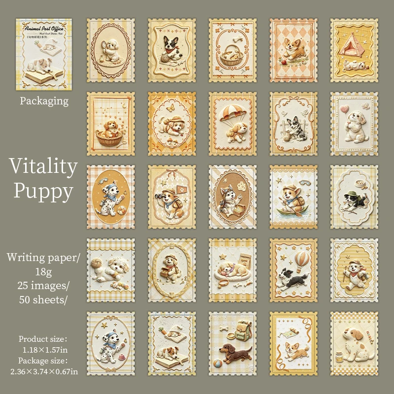 Mr.Paper 50 vellen vintage dieren- en bloemenstempels, landschapsmotieven, materiaal voor collage, scrapbooking, stickers, creatief DIY, dagboek, briefpapier