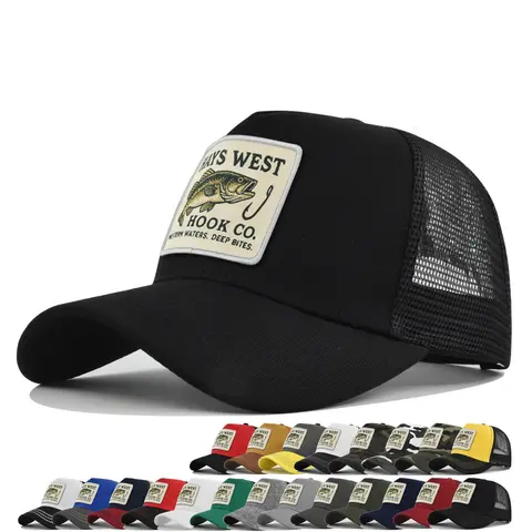 Gorra de Béisbol de Pesca de Alta Calidad con Bordado para Hombres y Mujeres, Gorra de Malla Transpirable con Visera para Exteriores, Gorra Trucker para Papá